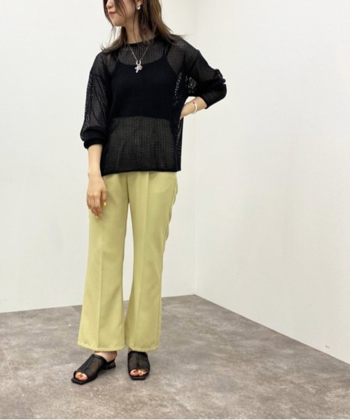 apres jour mignon(アプレジュールミニョン)の「メッシュ編みニット 【ZOZOTOWN限定アイテム】(ニット/セーター・レディース・アイボリー/ブラック/オレンジ・X-LARGE/フリー)」の15枚目の写真