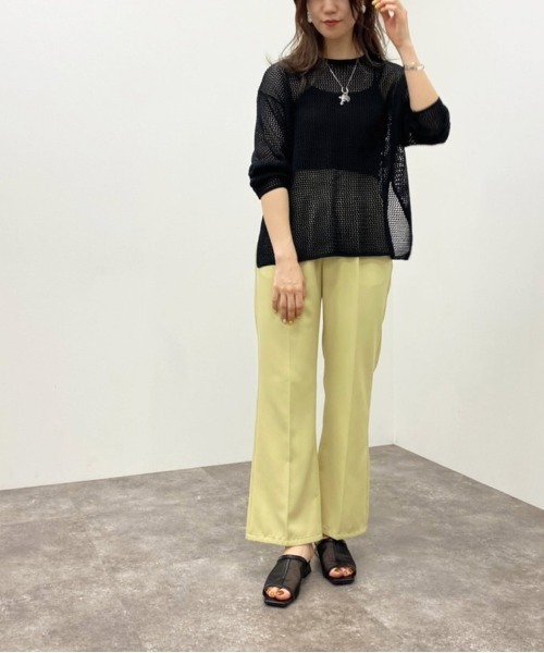 apres jour mignon(アプレジュールミニョン)の「メッシュ編みニット 【ZOZOTOWN限定アイテム】(ニット/セーター・レディース・アイボリー/ブラック/オレンジ・X-LARGE/フリー)」の16枚目の写真