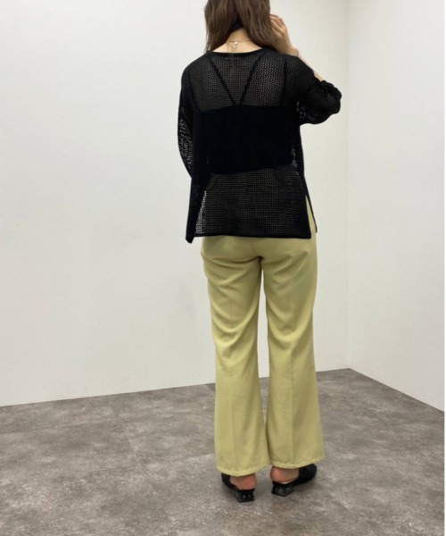 apres jour mignon(アプレジュールミニョン)の「メッシュ編みニット 【ZOZOTOWN限定アイテム】(ニット/セーター・レディース・アイボリー/ブラック/オレンジ・X-LARGE/フリー)」の18枚目の写真