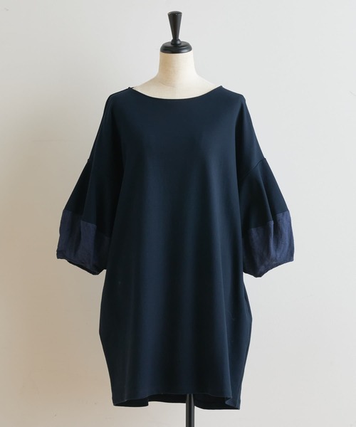 BEARDSLEY（ビアズリー）の「袖プックリチュニック（Tシャツ/カットソー・レディース・ライトグレー/ブルー・FREE）」の18枚目の写真