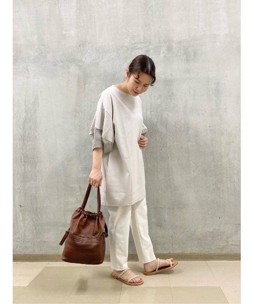 BEARDSLEY（ビアズリー）の「袖プックリチュニック（Tシャツ/カットソー・レディース・ライトグレー/ブルー・FREE）」の6枚目の写真