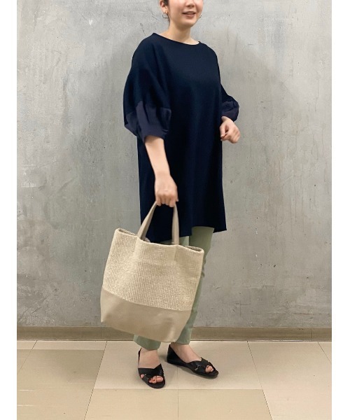 BEARDSLEY（ビアズリー）の「袖プックリチュニック（Tシャツ/カットソー・レディース・ライトグレー/ブルー・FREE）」の7枚目の写真