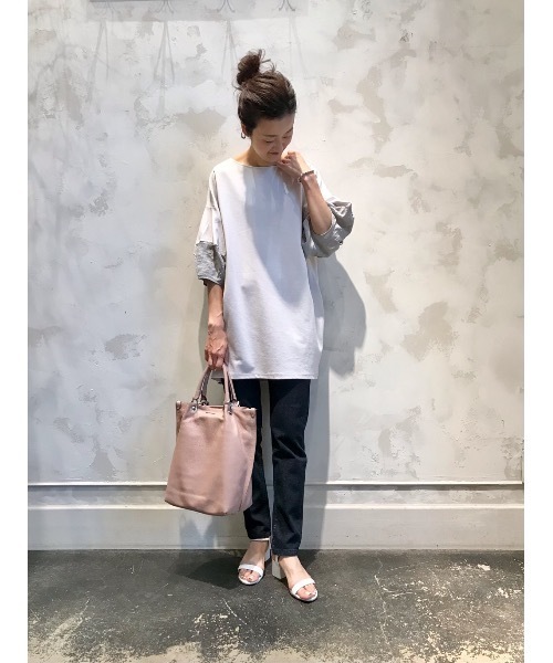 BEARDSLEY（ビアズリー）の「袖プックリチュニック（Tシャツ/カットソー・レディース・ライトグレー/ブルー・FREE）」の19枚目の写真