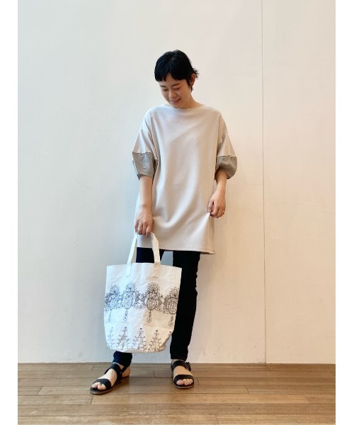 BEARDSLEY（ビアズリー）の「袖プックリチュニック（Tシャツ/カットソー・レディース・ライトグレー/ブルー・FREE）」の22枚目の写真