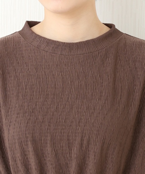 libelle more（リベル モア）の「楊柳プリーツスムース　プチハイネックワンピース（ワンピース・レディース・ブラック/ブラウン/グレイッシュベージュ/ライトカーキ・M/L）」の7枚目の写真