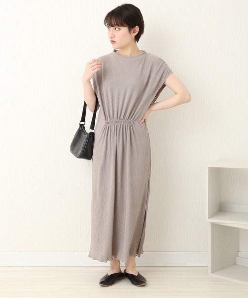 libelle more（リベル モア）の「楊柳プリーツスムース　プチハイネックワンピース（ワンピース・レディース・ブラック/ブラウン/グレイッシュベージュ/ライトカーキ・M/L）」の20枚目の写真