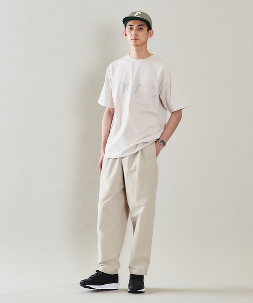 EKAL（エカル）の「EKAL　ロゴプリントポケットTシャツ（Tシャツ/カットソー・メンズ・グレー系その他/ベージュ/カーキ・MEDIUM/LARGE）」の7枚目の写真