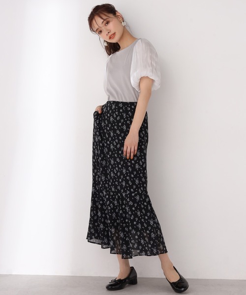 one after another NICE CLAUP（ワンアフターアナザーナイスクラップ）の「袖コンシャス半袖テレコトップス（Tシャツ/カットソー・レディース・アイボリー/ブラック/グレー・FREE）」の20枚目の写真