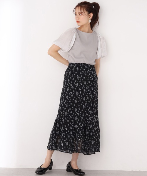 one after another NICE CLAUP（ワンアフターアナザーナイスクラップ）の「袖コンシャス半袖テレコトップス（Tシャツ/カットソー・レディース・アイボリー/ブラック/グレー・FREE）」の15枚目の写真