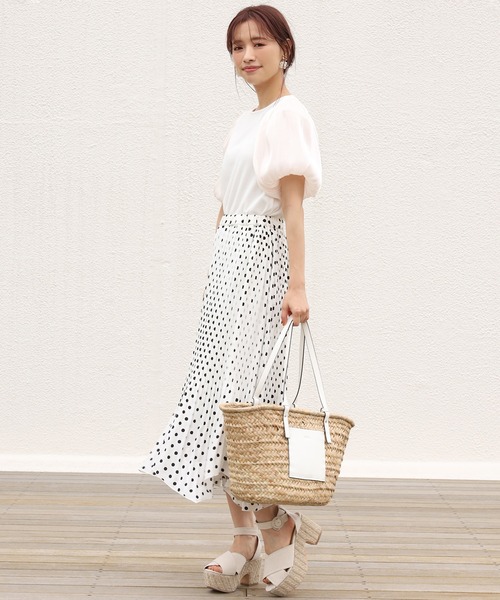 one after another NICE CLAUP（ワンアフターアナザーナイスクラップ）の「袖コンシャス半袖テレコトップス（Tシャツ/カットソー・レディース・アイボリー/ブラック/グレー・FREE）」の5枚目の写真