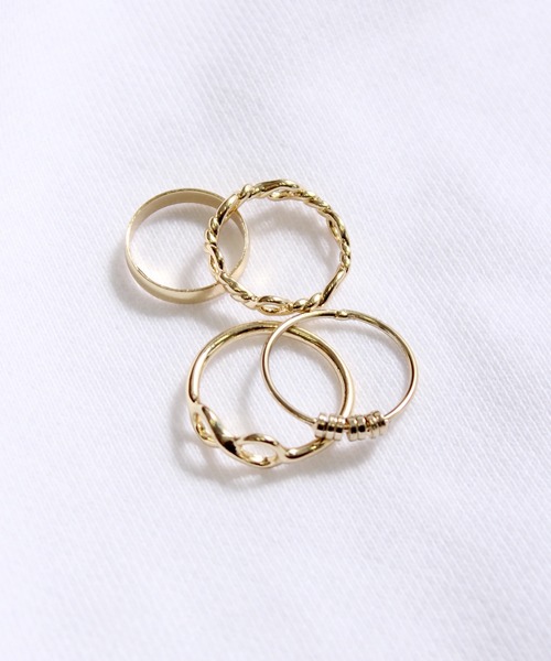 yield(イールド)の「【yield select】Design ring set 4連デザインリングセット SETR-010A,010B(リング・レディース・シルバー/ゴールド・FREE)」の1枚目の写真