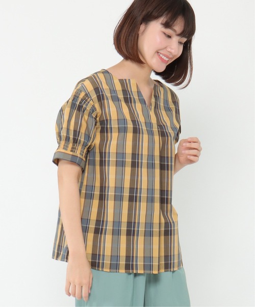 IKKA LOUNGE（イッカラウンジ）の「TCブロード先染めブラウス（シャツ/ブラウス・レディース・オレンジ/イエロー/ブルー・M/L）」の15枚目の写真