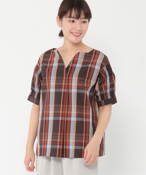 IKKA LOUNGE（イッカラウンジ）の「TCブロード先染めブラウス（シャツ/ブラウス・レディース・オレンジ/イエロー/ブルー・M/L）」の16枚目の写真
