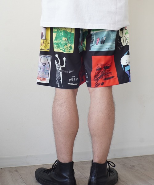 Mark Gonzales(マーク・ゴンザレス)の「【 Mark Gonzales / マークゴンザレス 】 SHORT PANTS / 総柄 ショートパンツ(その他パンツ・メンズ・ホワイト/ブラック・XL/M/L)」の4枚目の写真