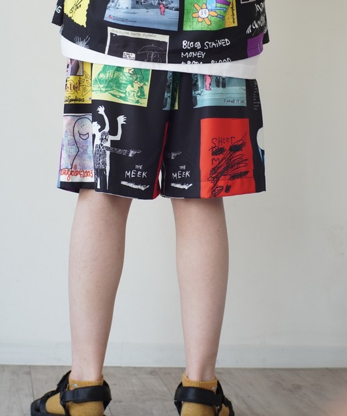 Mark Gonzales(マーク・ゴンザレス)の「【 Mark Gonzales / マークゴンザレス 】 SHORT PANTS / 総柄 ショートパンツ(その他パンツ・メンズ・ホワイト/ブラック・XL/M/L)」の6枚目の写真