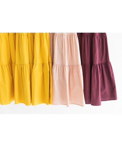 Mysa&Liina(ミーサリーナ)の「半袖ティアードワンピース(ワンピース・レディース・ベージュ/ネイビー/オフホワイト/イエロー/グリーン/ボルドー・M)」の14枚目の写真