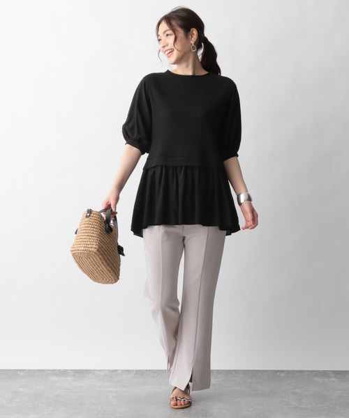GLOBAL WORK(グローバルワーク)の「フハクドッキングチュニック/947964(Tシャツ/カットソー・レディース・ブラック/その他/アイボリー・FREE)」の6枚目の写真