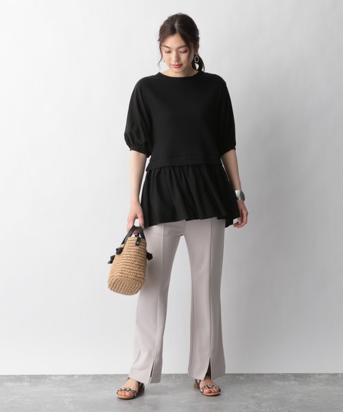 GLOBAL WORK(グローバルワーク)の「フハクドッキングチュニック/947964(Tシャツ/カットソー・レディース・ブラック/その他/アイボリー・FREE)」の7枚目の写真