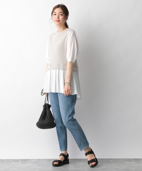 GLOBAL WORK(グローバルワーク)の「フハクドッキングチュニック/947964(Tシャツ/カットソー・レディース・ブラック/その他/アイボリー・FREE)」の8枚目の写真