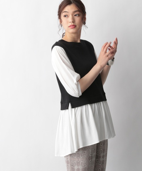 GLOBAL WORK(グローバルワーク)の「フハクドッキングチュニック/947964(Tシャツ/カットソー・レディース・ブラック/その他/アイボリー・FREE)」の10枚目の写真