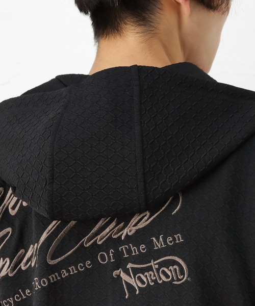 Norton（ノートン）の「6分袖 ジップアップパーカー（パーカー・メンズ・ホワイト/ブラック・M/XL/XXL/L）」の5枚目の写真