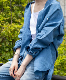 NOLLEY'S goodman | ヘンプ ビッグシルエット バンドカラーシャツ UNISEX(シャツ/ブラウス)