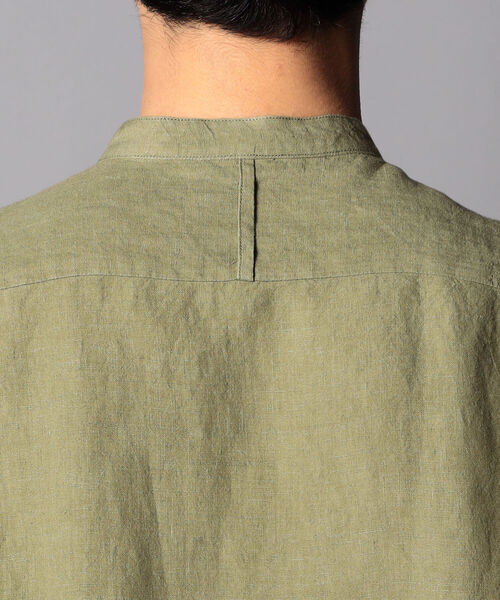 NOLLEY'S goodman（ノーリーズグッドマン）の「ヘンプ ビッグシルエット バンドカラーシャツ UNISEX（シャツ/ブラウス・メンズ・ブラウン/ホワイト/ライトブルー/オリーブ・LARGE/SMALL/MEDIUM）」の12枚目の写真