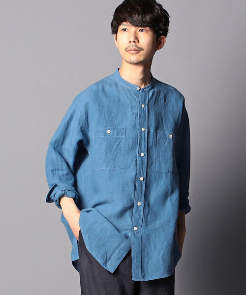 NOLLEY'S goodman（ノーリーズグッドマン）の「ヘンプ ビッグシルエット バンドカラーシャツ UNISEX（シャツ/ブラウス・メンズ・ブラウン/ホワイト/ライトブルー/オリーブ・LARGE/SMALL/MEDIUM）」の22枚目の写真