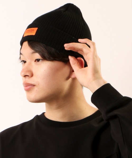 UNIVERSAL OVERALL（ユニバーサルオーバーオール）の「UNIVERSAL OVERALL コットン ニット帽（ニットキャップ/ビーニー・メンズ・ブラック・FREE）」の6枚目の写真