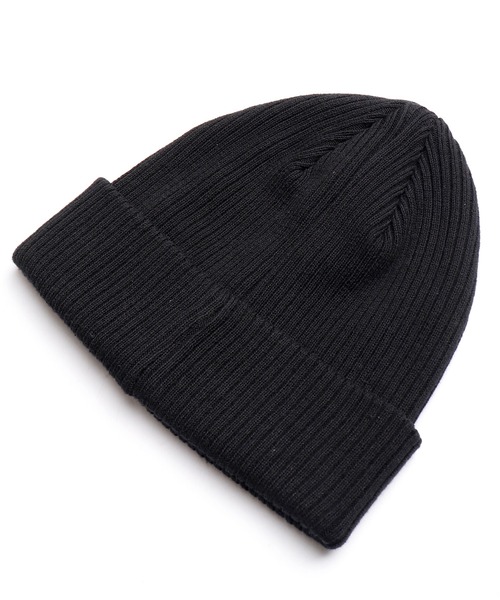 UNIVERSAL OVERALL（ユニバーサルオーバーオール）の「UNIVERSAL OVERALL コットン ニット帽（ニットキャップ/ビーニー・メンズ・ブラック・FREE）」の2枚目の写真