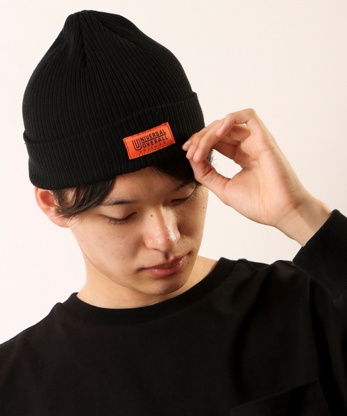 UNIVERSAL OVERALL（ユニバーサルオーバーオール）の「UNIVERSAL OVERALL コットン ニット帽（ニットキャップ/ビーニー・メンズ・ブラック・FREE）」の5枚目の写真