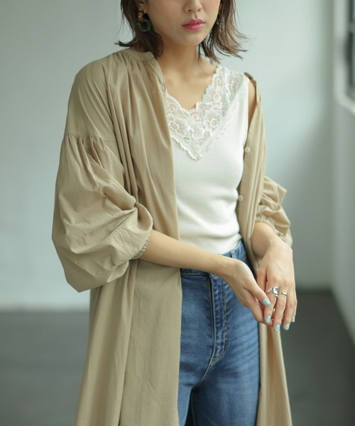 GeeRA（ジーラ）の「前後2WAY幅広レース付キャミソール（キャミソール・レディース・ブラック/アイボリー/ミント/モカ/サンドグレー/コーラル/パープル/オレンジ・MEDIUM）」の9枚目の写真