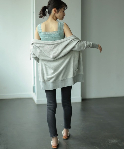 GeeRA（ジーラ）の「前後2WAY幅広レース付キャミソール（キャミソール・レディース・ブラック/アイボリー/ミント/モカ/サンドグレー/コーラル/パープル/オレンジ・MEDIUM）」の12枚目の写真