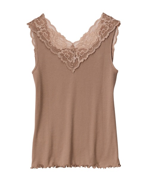 GeeRA（ジーラ）の「前後2WAY幅広レース付キャミソール（キャミソール・レディース・ブラック/アイボリー/ミント/モカ/サンドグレー/コーラル/パープル/オレンジ・MEDIUM）」の16枚目の写真