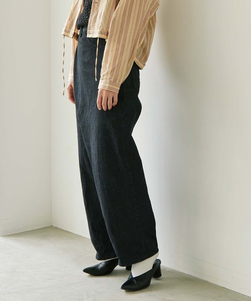 nitca(ニトカ)の「12ozデニム おがみパンツ(デニムパンツ・レディース・ブラック/キナリ・FREE)」の3枚目の写真