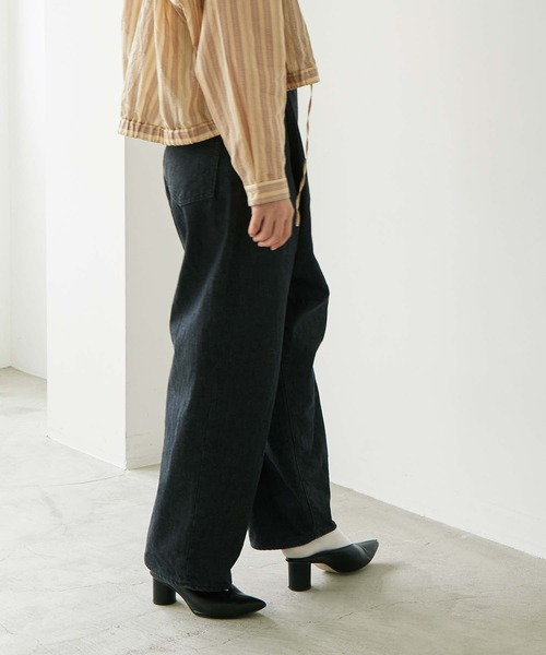 nitca(ニトカ)の「12ozデニム おがみパンツ(デニムパンツ・レディース・ブラック/キナリ・FREE)」の4枚目の写真