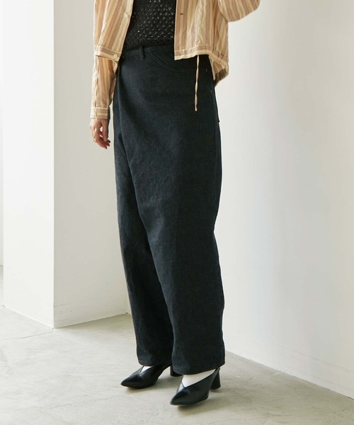 nitca(ニトカ)の「12ozデニム おがみパンツ(デニムパンツ・レディース・ブラック/キナリ・FREE)」の6枚目の写真