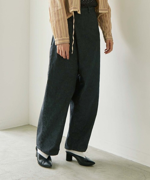 nitca(ニトカ)の「12ozデニム おがみパンツ(デニムパンツ・レディース・ブラック/キナリ・FREE)」の7枚目の写真