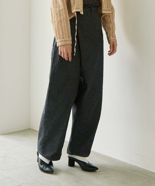 nitca(ニトカ)の「12ozデニム おがみパンツ(デニムパンツ・レディース・ブラック/キナリ・FREE)」の18枚目の写真