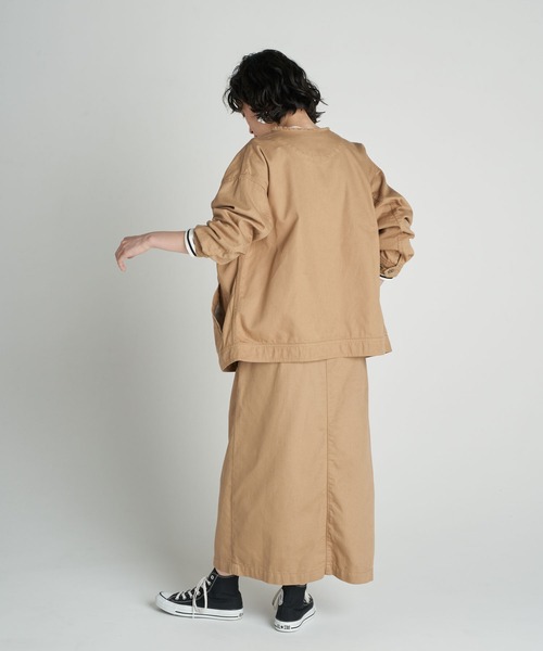 AMERICAN HOLIC（アメリカンホリック）の「【WEB限定】ノーカラーCPOブルゾン（デニムジャケット・レディース・ベージュ/グレー/ワンウォッシュ・S/M/L）」の12枚目の写真