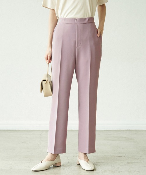 ROPE' PICNIC（ロペピクニック）の「【ラク美】ファスナースリットパンツ（その他パンツ・レディース・ブラック/カーキ/パープル系その他/イエロー系その他3/イエロー系その他5/ライトグリーン/ブラウン/ピンク系その他2/イエロー系その他4・40/38/36）」の5枚目の写真