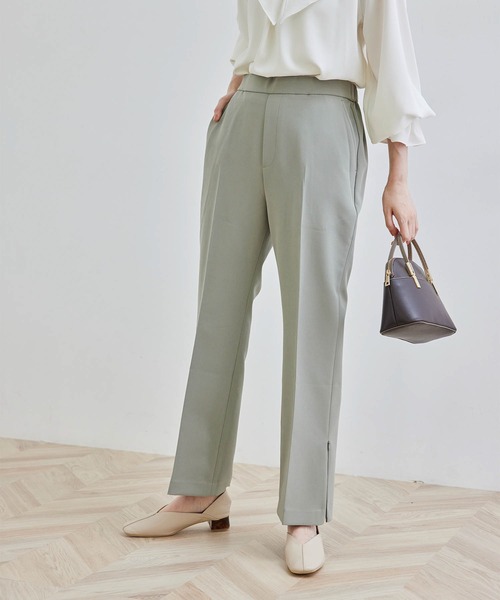 ROPE' PICNIC（ロペピクニック）の「【ラク美】ファスナースリットパンツ（その他パンツ・レディース・ブラック/カーキ/パープル系その他/イエロー系その他3/イエロー系その他5/ライトグリーン/ブラウン/ピンク系その他2/イエロー系その他4・40/38/36）」の4枚目の写真