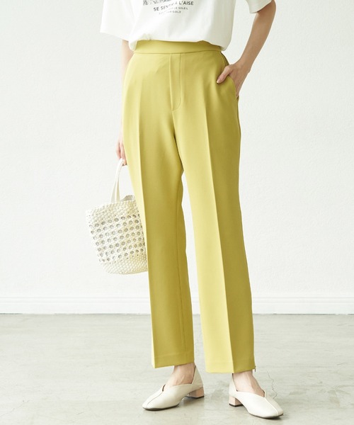 ROPE' PICNIC（ロペピクニック）の「【ラク美】ファスナースリットパンツ（その他パンツ・レディース・ブラック/カーキ/パープル系その他/イエロー系その他3/イエロー系その他5/ライトグリーン/ブラウン/ピンク系その他2/イエロー系その他4・40/38/36）」の8枚目の写真