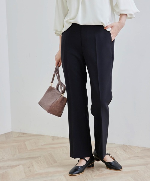 ROPE' PICNIC（ロペピクニック）の「【ラク美】ファスナースリットパンツ（その他パンツ・レディース・ブラック/カーキ/パープル系その他/イエロー系その他3/イエロー系その他5/ライトグリーン/ブラウン/ピンク系その他2/イエロー系その他4・40/38/36）」の2枚目の写真