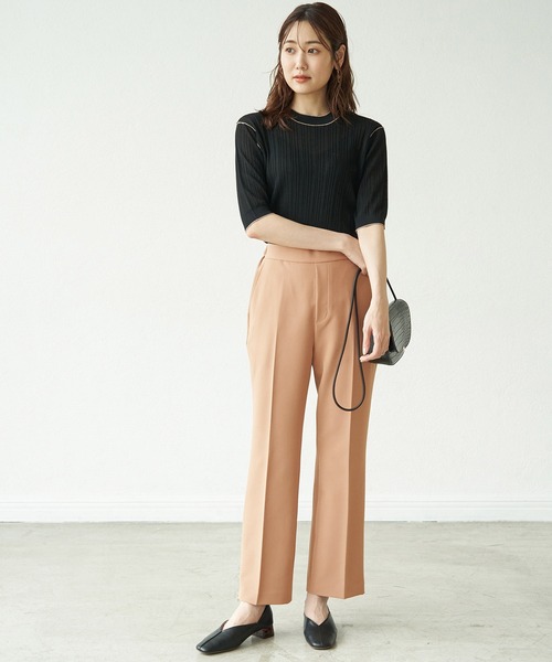 ROPE' PICNIC（ロペピクニック）の「【ラク美】ファスナースリットパンツ（その他パンツ・レディース・ブラック/カーキ/パープル系その他/イエロー系その他3/イエロー系その他5/ライトグリーン/ブラウン/ピンク系その他2/イエロー系その他4・40/38/36）」の21枚目の写真