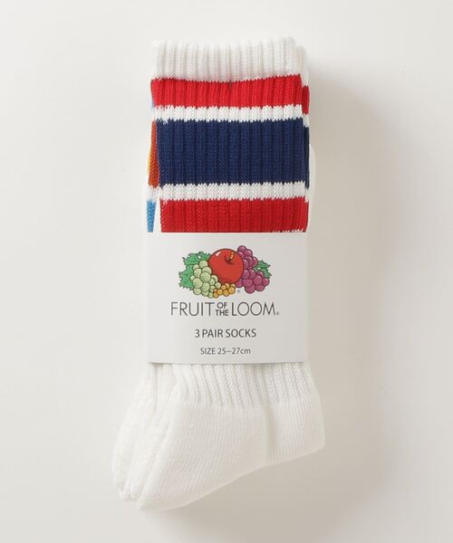 FRUIT OF THE LOOM（フルーツオブザルーム）の「【FRUIT OF THE LOOM/フルーツオブザルーム】リブラインクルーソックス(3足セット)（ソックス/靴下・メンズ・マルチ・FREE）」の3枚目の写真