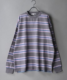 Loose silhouette Heavy weight multi border rib T-shirt/ルーズシルエット ヘビーウェイト マルチボーダー リブ Tシャツ