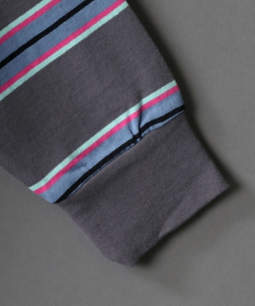 SITRY(シトリー)の「Loose silhouette Heavy weight multi border rib T-shirt/ルーズシルエット ヘビーウェイト マルチボーダー リブ Tシャツ(Tシャツ/カットソー・メンズ・チャコールグレー/オレンジ/グリーン・M/L)」の9枚目の写真