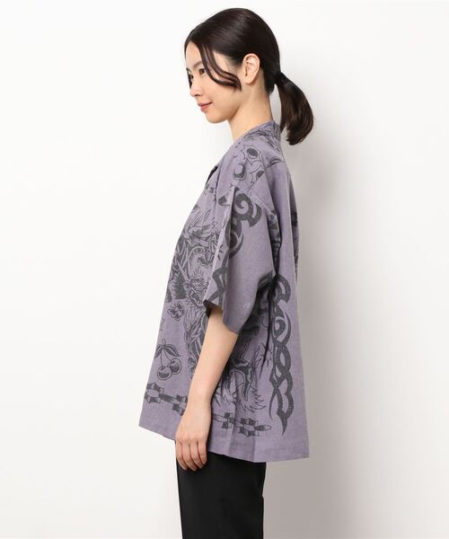 MOUSSY（マウジー）の「BANDANA OVERSIZED シャツ（シャツ/ブラウス・レディース・ライトブラック/アイボリー/パープル・FREE）」の15枚目の写真