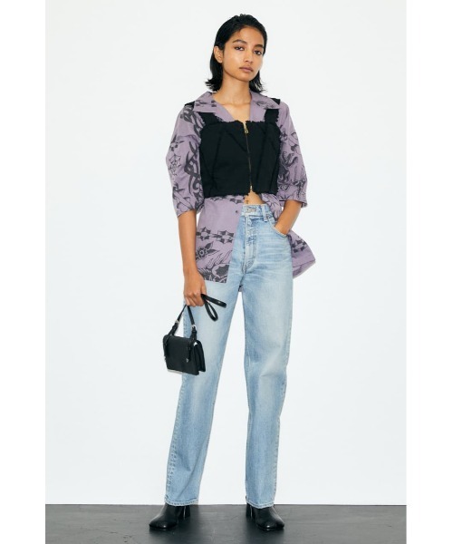 MOUSSY（マウジー）の「BANDANA OVERSIZED シャツ（シャツ/ブラウス・レディース・ライトブラック/アイボリー/パープル・FREE）」の18枚目の写真